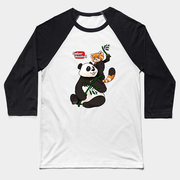 I LOVE PANDAS Baseball T-Shirt by Saber Animal